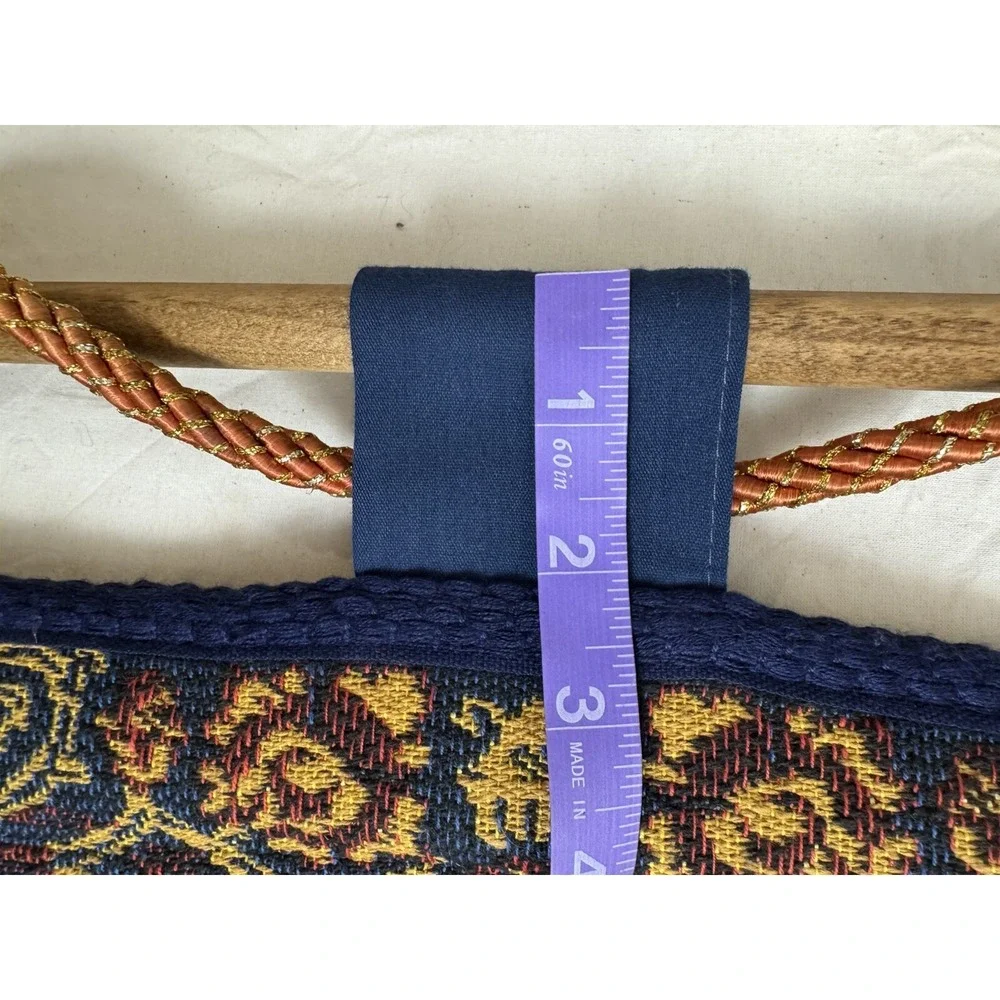 VTG NOEL Holiday Jacquard Woven Tapestry Wall‎ Hanging with Wooden Rod 32x25